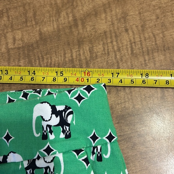 Crown & Ivy Green Elephant Print Shorts – Scalloped Hem Preppy Women’s 12      J - Picture 8 of 15